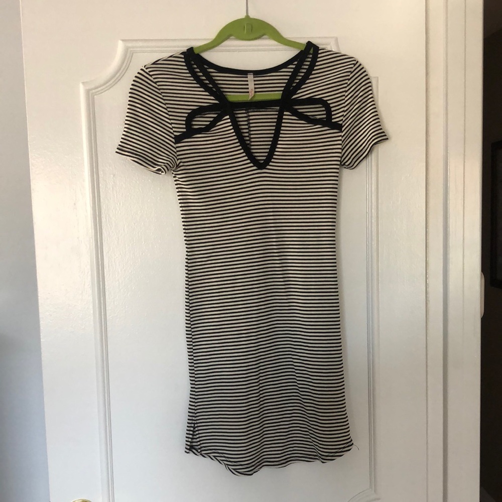 Low cut striped dress